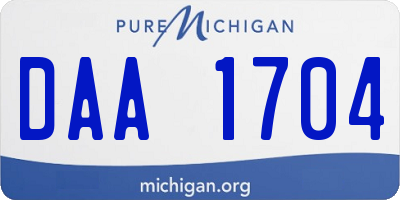 MI license plate DAA1704