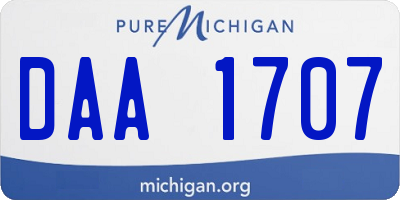 MI license plate DAA1707