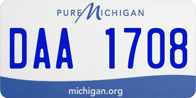 MI license plate DAA1708