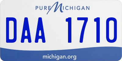 MI license plate DAA1710