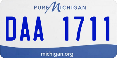 MI license plate DAA1711