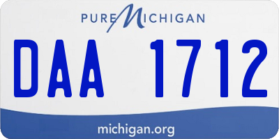 MI license plate DAA1712