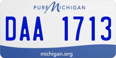 MI license plate DAA1713