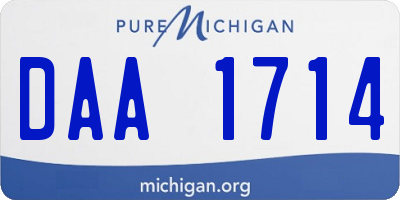 MI license plate DAA1714