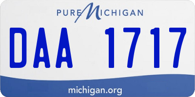 MI license plate DAA1717