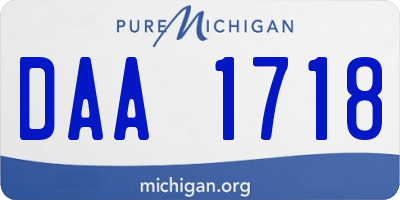 MI license plate DAA1718