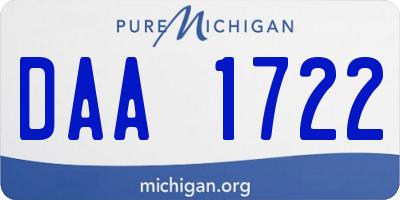 MI license plate DAA1722