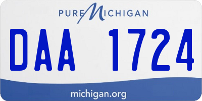 MI license plate DAA1724