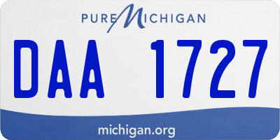 MI license plate DAA1727