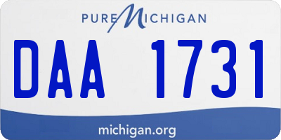 MI license plate DAA1731