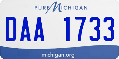 MI license plate DAA1733