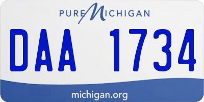 MI license plate DAA1734