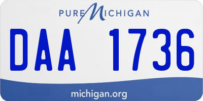 MI license plate DAA1736