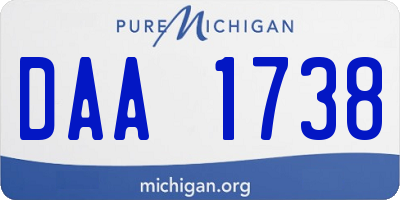 MI license plate DAA1738