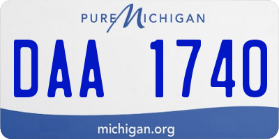 MI license plate DAA1740