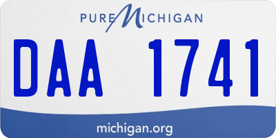 MI license plate DAA1741