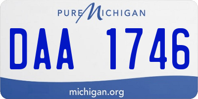 MI license plate DAA1746