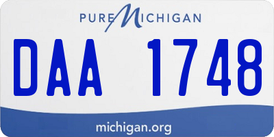 MI license plate DAA1748