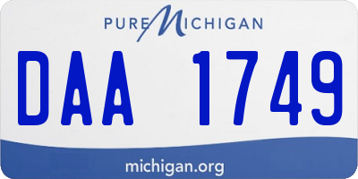 MI license plate DAA1749