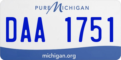 MI license plate DAA1751