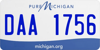 MI license plate DAA1756