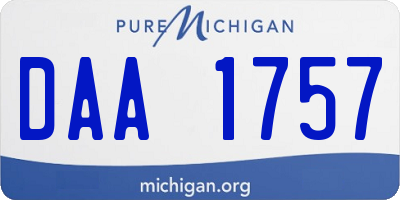 MI license plate DAA1757