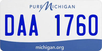 MI license plate DAA1760