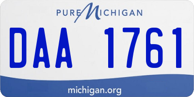 MI license plate DAA1761