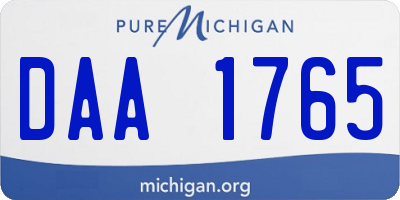 MI license plate DAA1765