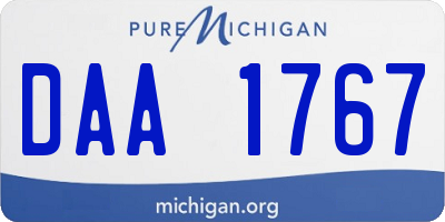 MI license plate DAA1767