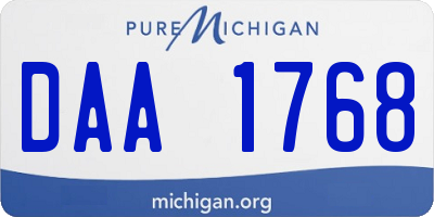 MI license plate DAA1768