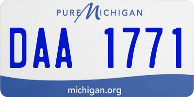 MI license plate DAA1771