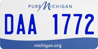 MI license plate DAA1772