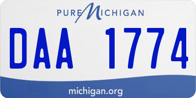 MI license plate DAA1774