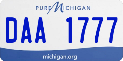 MI license plate DAA1777