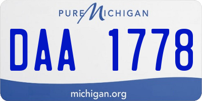 MI license plate DAA1778