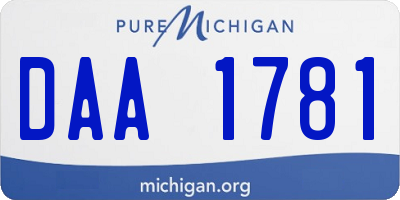 MI license plate DAA1781