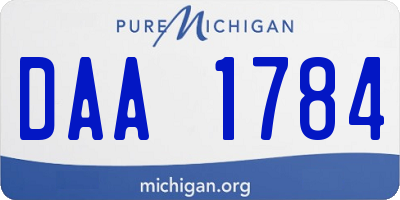 MI license plate DAA1784