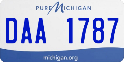 MI license plate DAA1787