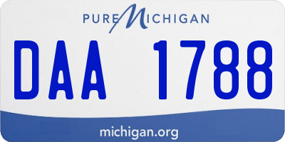 MI license plate DAA1788