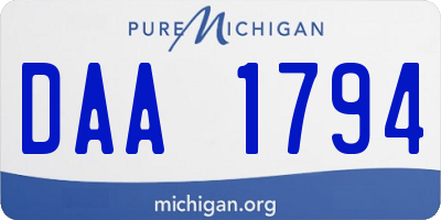 MI license plate DAA1794