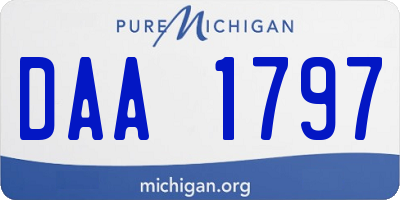 MI license plate DAA1797