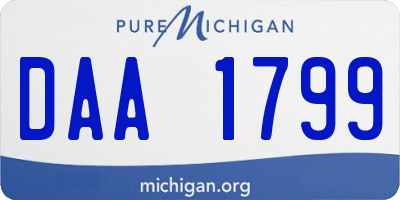 MI license plate DAA1799