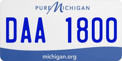 MI license plate DAA1800