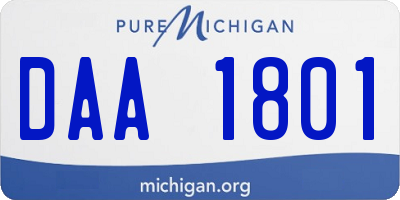 MI license plate DAA1801