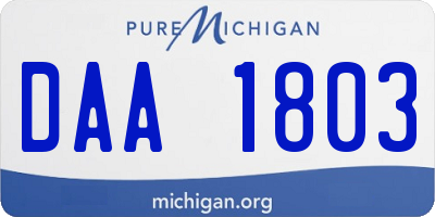 MI license plate DAA1803