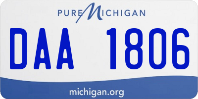 MI license plate DAA1806