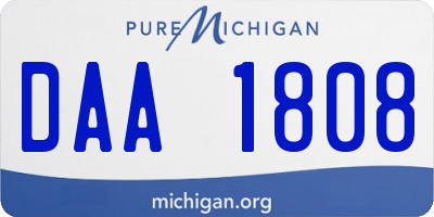 MI license plate DAA1808