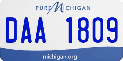 MI license plate DAA1809