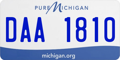 MI license plate DAA1810